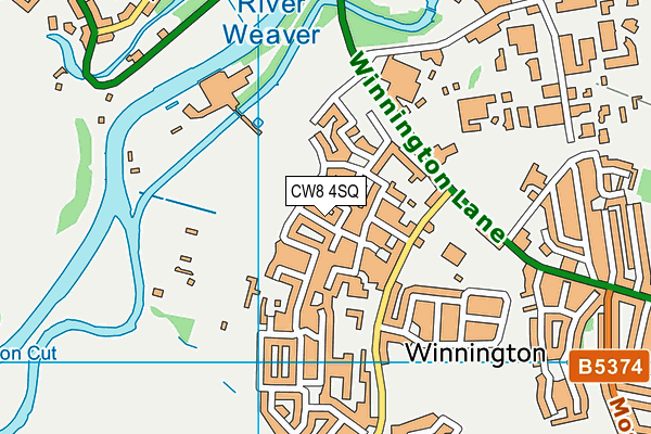 CW8 4SQ map - OS VectorMap District (Ordnance Survey)