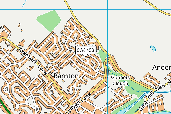 CW8 4SS map - OS VectorMap District (Ordnance Survey)