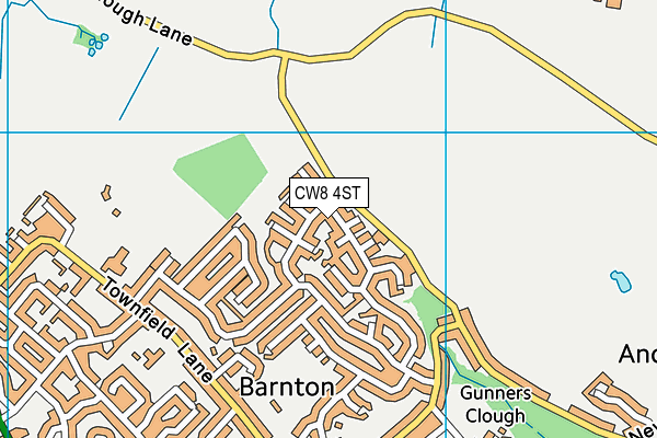 CW8 4ST map - OS VectorMap District (Ordnance Survey)