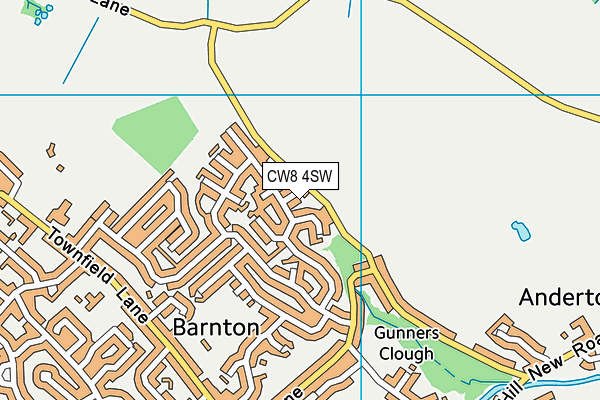 CW8 4SW map - OS VectorMap District (Ordnance Survey)