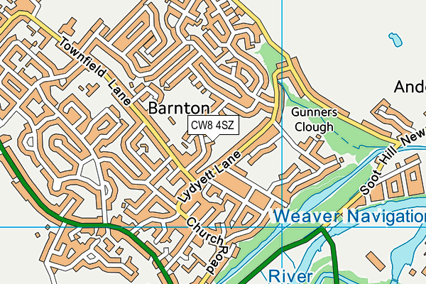 CW8 4SZ map - OS VectorMap District (Ordnance Survey)