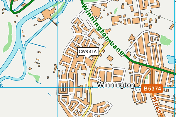 CW8 4TA map - OS VectorMap District (Ordnance Survey)
