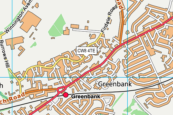 CW8 4TE map - OS VectorMap District (Ordnance Survey)