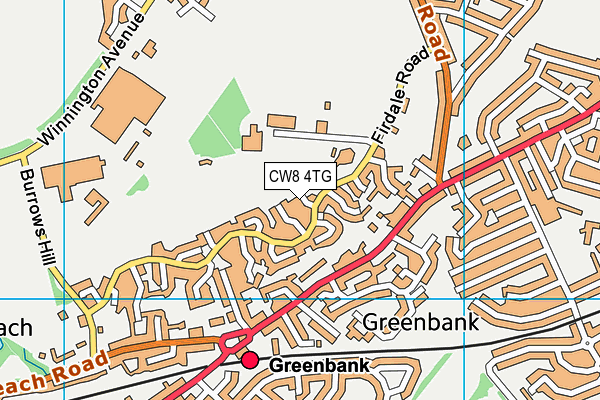 CW8 4TG map - OS VectorMap District (Ordnance Survey)