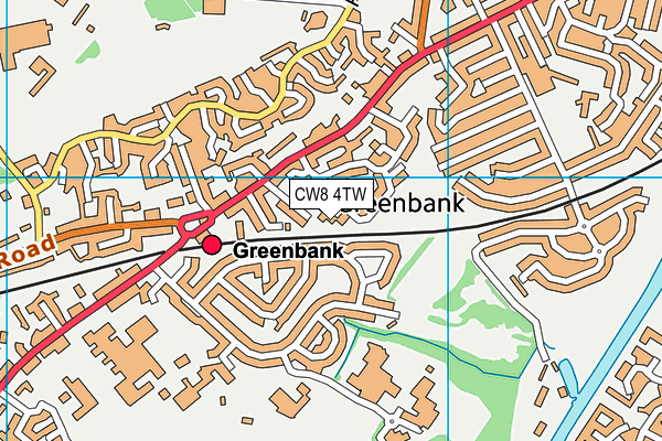 CW8 4TW map - OS VectorMap District (Ordnance Survey)