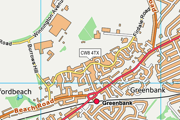 CW8 4TX map - OS VectorMap District (Ordnance Survey)