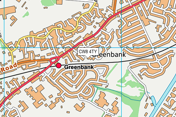 CW8 4TY map - OS VectorMap District (Ordnance Survey)