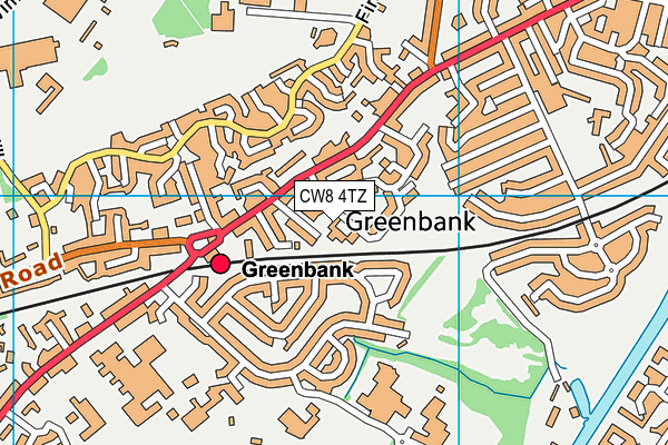 CW8 4TZ map - OS VectorMap District (Ordnance Survey)