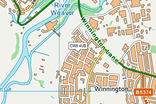 CW8 4UB map - OS VectorMap District (Ordnance Survey)