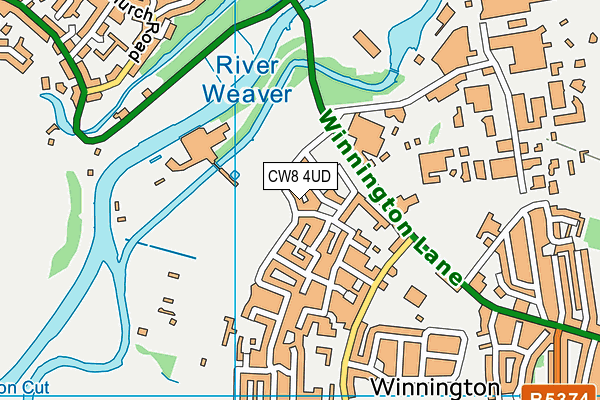 CW8 4UD map - OS VectorMap District (Ordnance Survey)