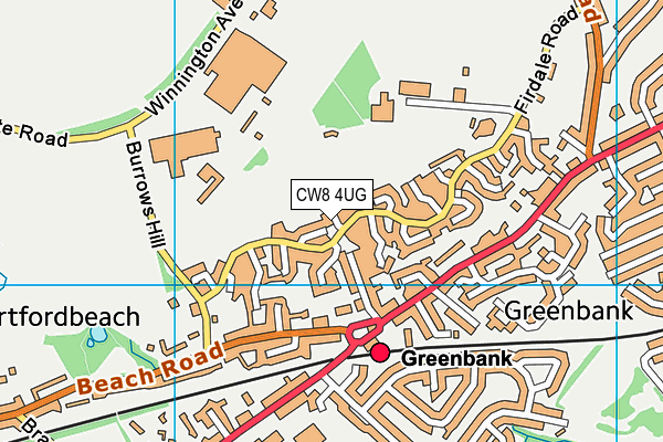 CW8 4UG map - OS VectorMap District (Ordnance Survey)