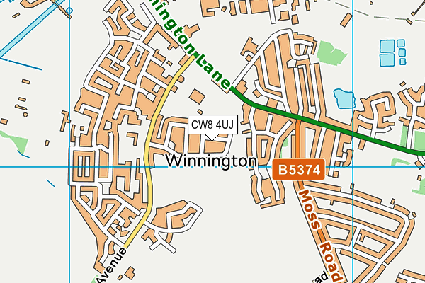 CW8 4UJ map - OS VectorMap District (Ordnance Survey)