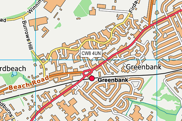 CW8 4UN map - OS VectorMap District (Ordnance Survey)