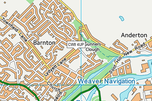 CW8 4UP map - OS VectorMap District (Ordnance Survey)