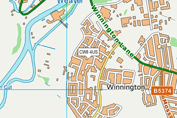 CW8 4US map - OS VectorMap District (Ordnance Survey)