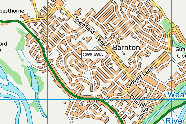 CW8 4WA map - OS VectorMap District (Ordnance Survey)