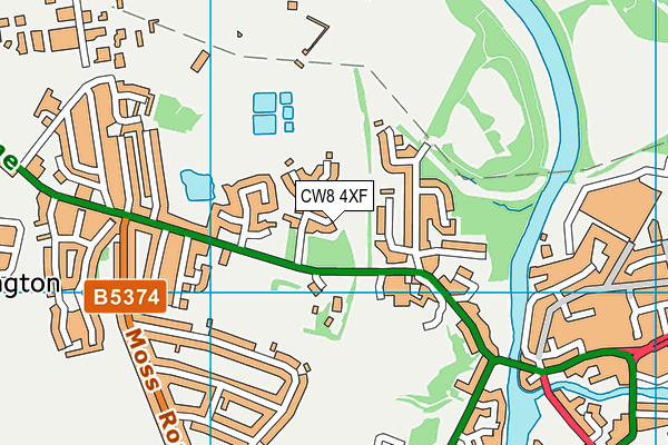 CW8 4XF map - OS VectorMap District (Ordnance Survey)
