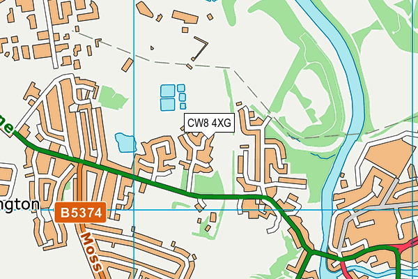 CW8 4XG map - OS VectorMap District (Ordnance Survey)