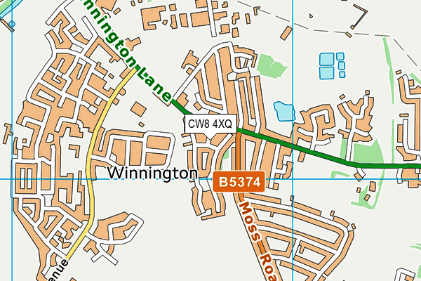 CW8 4XQ map - OS VectorMap District (Ordnance Survey)