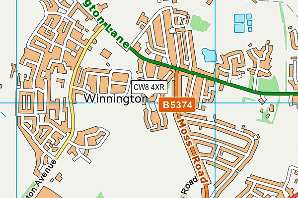 CW8 4XR map - OS VectorMap District (Ordnance Survey)