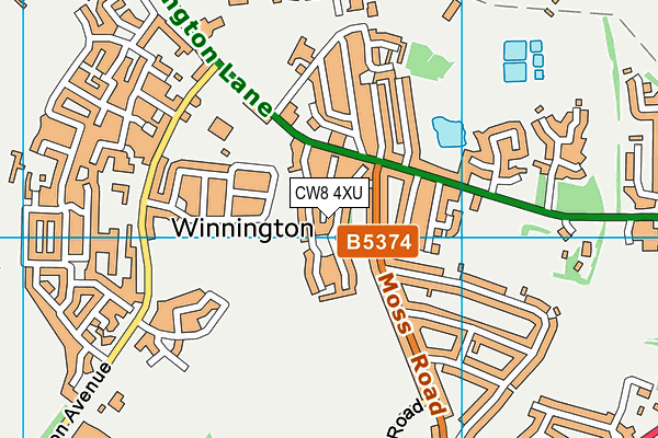 CW8 4XU map - OS VectorMap District (Ordnance Survey)