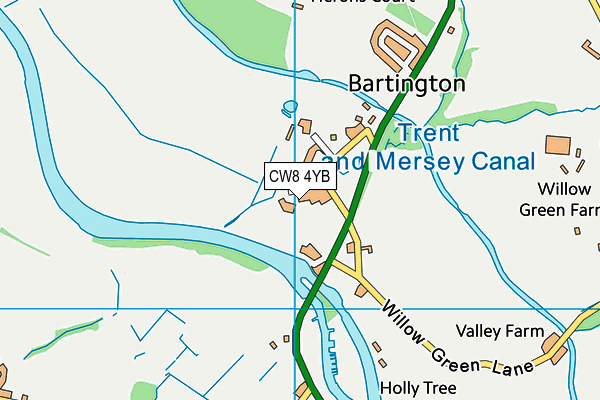 CW8 4YB map - OS VectorMap District (Ordnance Survey)