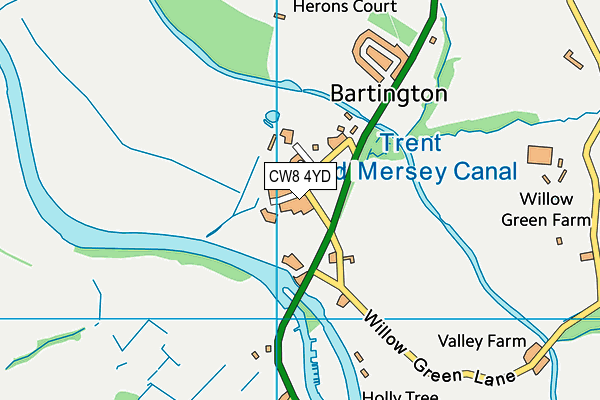 CW8 4YD map - OS VectorMap District (Ordnance Survey)