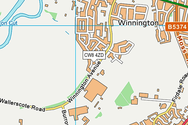 CW8 4ZD map - OS VectorMap District (Ordnance Survey)