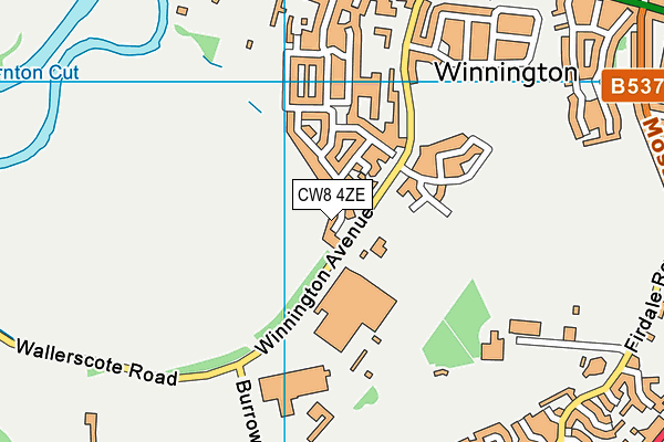 CW8 4ZE map - OS VectorMap District (Ordnance Survey)