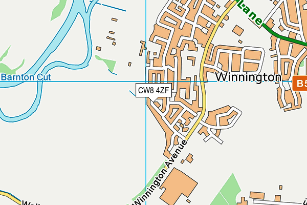 CW8 4ZF map - OS VectorMap District (Ordnance Survey)