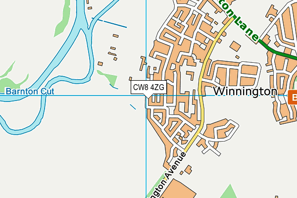 CW8 4ZG map - OS VectorMap District (Ordnance Survey)