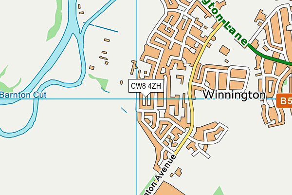 CW8 4ZH map - OS VectorMap District (Ordnance Survey)