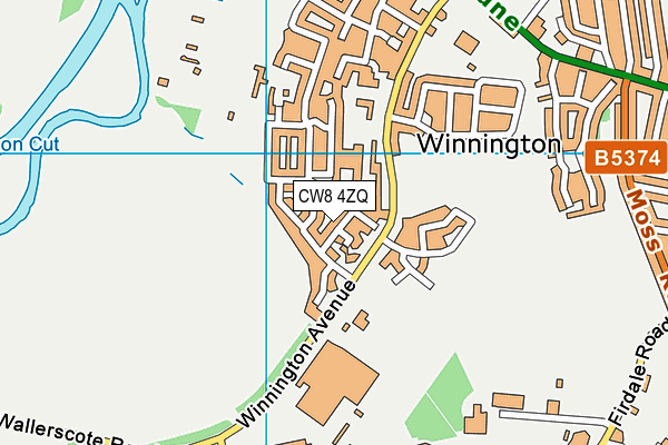 CW8 4ZQ map - OS VectorMap District (Ordnance Survey)