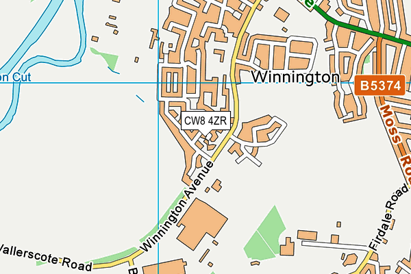 CW8 4ZR map - OS VectorMap District (Ordnance Survey)