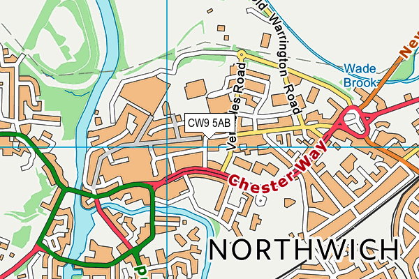 CW9 5AB map - OS VectorMap District (Ordnance Survey)