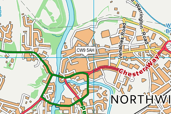 CW9 5AH map - OS VectorMap District (Ordnance Survey)