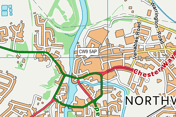 CW9 5AP map - OS VectorMap District (Ordnance Survey)