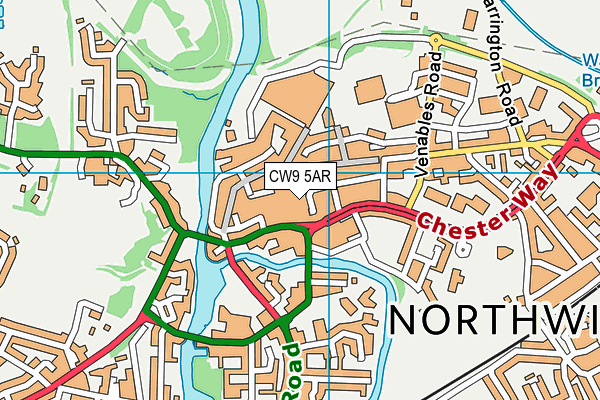 CW9 5AR map - OS VectorMap District (Ordnance Survey)