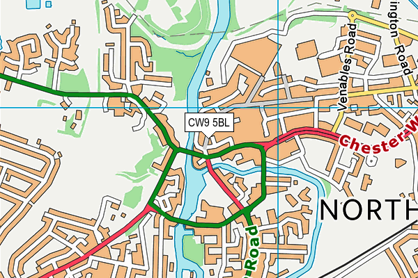 CW9 5BL map - OS VectorMap District (Ordnance Survey)