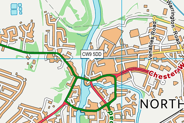 CW9 5DD map - OS VectorMap District (Ordnance Survey)