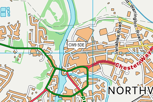CW9 5DE map - OS VectorMap District (Ordnance Survey)