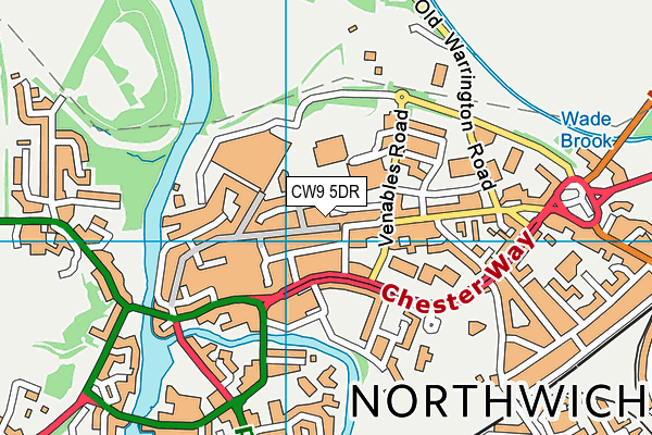 CW9 5DR map - OS VectorMap District (Ordnance Survey)