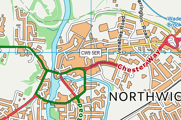 CW9 5ER map - OS VectorMap District (Ordnance Survey)