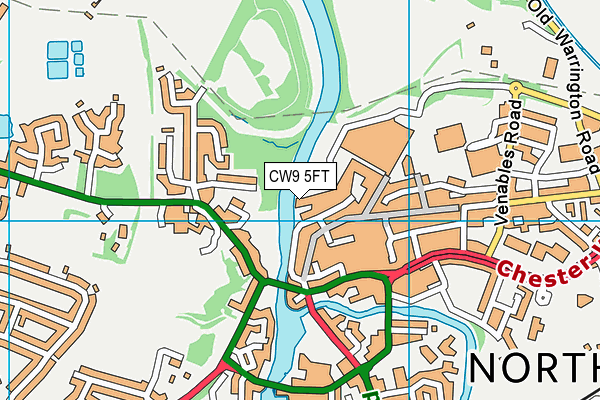 CW9 5FT map - OS VectorMap District (Ordnance Survey)