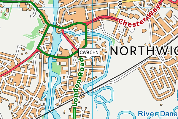 The Drill Field (Northwich Victoria Fc) (Closed) map (CW9 5HN) - OS VectorMap District (Ordnance Survey)