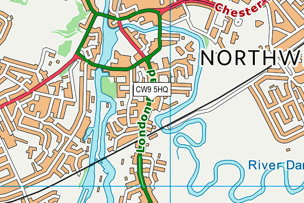 CW9 5HQ map - OS VectorMap District (Ordnance Survey)