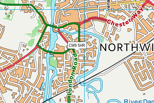 CW9 5HR map - OS VectorMap District (Ordnance Survey)