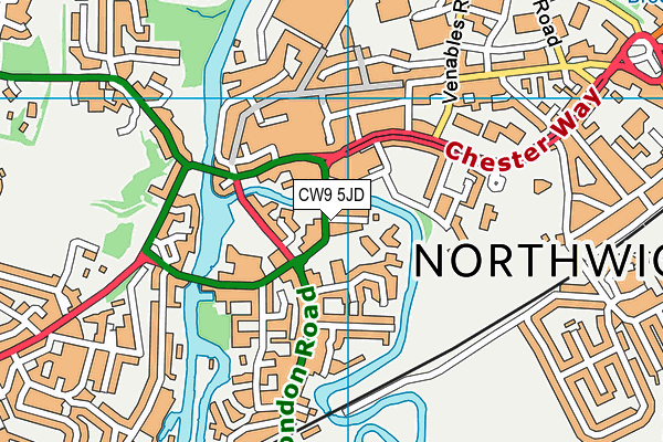 CW9 5JD map - OS VectorMap District (Ordnance Survey)