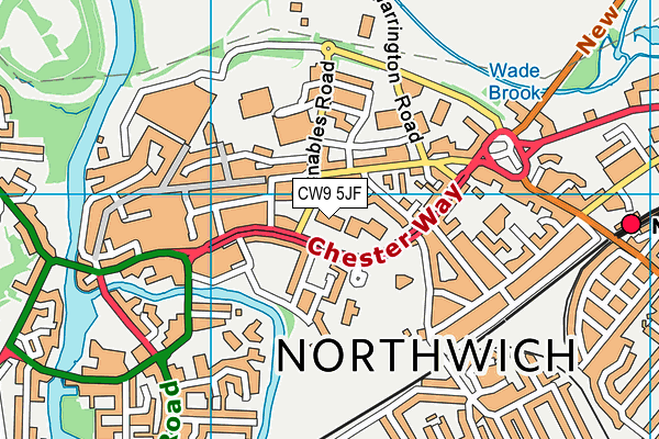 CW9 5JF map - OS VectorMap District (Ordnance Survey)