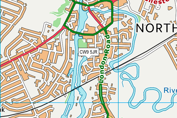 CW9 5JR map - OS VectorMap District (Ordnance Survey)